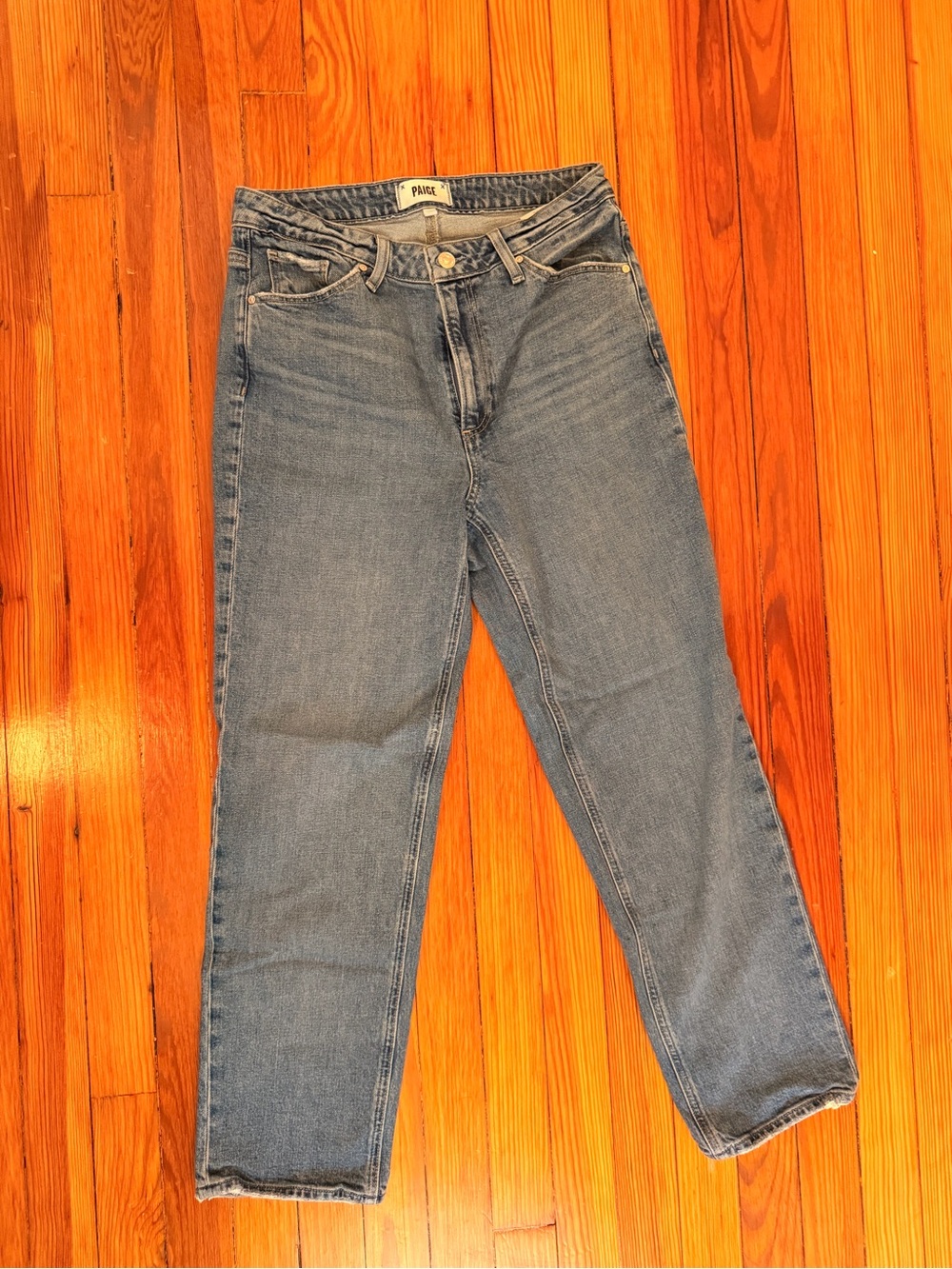 PAIGE Blue Straight-Leg Jeans
